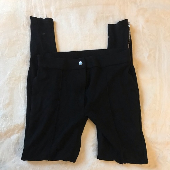 Black Leggings with side zippers - Picture 1 of 6